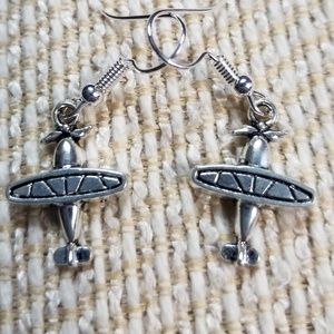 Adorable Plane Dangle Earrings